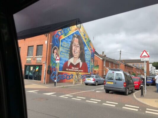 mural on wall in city getting around Ireland without a car