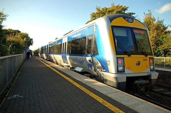 The NI Railways train operates from Belfast to Dublin and back. 