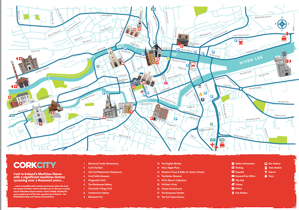 a map of Cork attractions 36 hours in Cork City