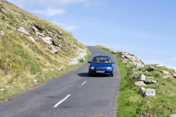 a car on the road Ireland by air or sea