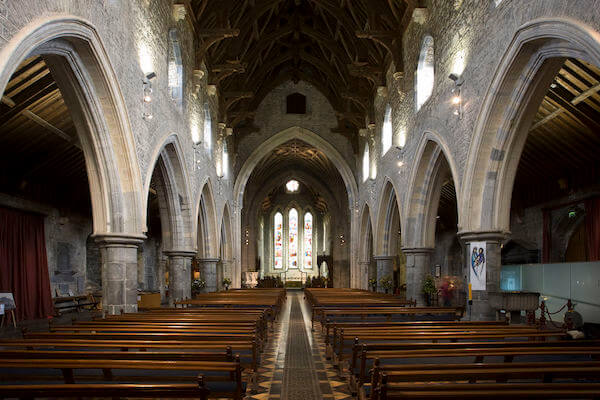the inside of a church the most haunted place in Ireland