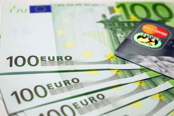 Euro bank notes saving money in Ireland