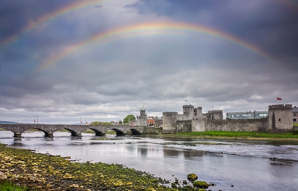 a rainbow over a river Ireland's weather