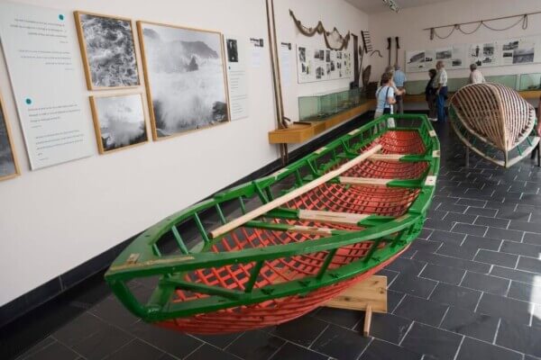 a boat inside a museum The Slea Head Drive