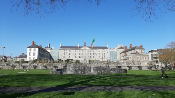 a large building with a field in front of it The Easter Rising