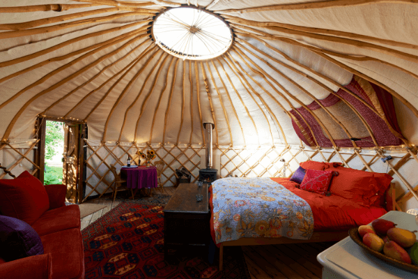 The interior of a yurt. Photo: MachineHeadz, Getty Images Signature.