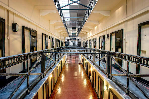 two long upstairs corridors Belfast's Crumlin Road Gaol