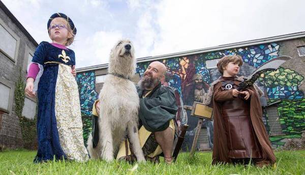 children in costume and a dog annual festivals in Ireland