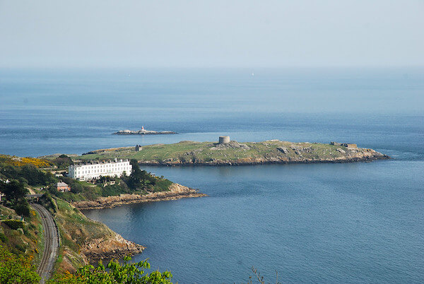 a tower on an island the seaside village of Dalkey