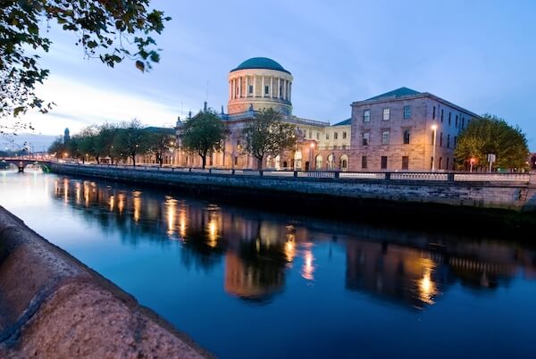 The Four Courts in Dublin at Night.
