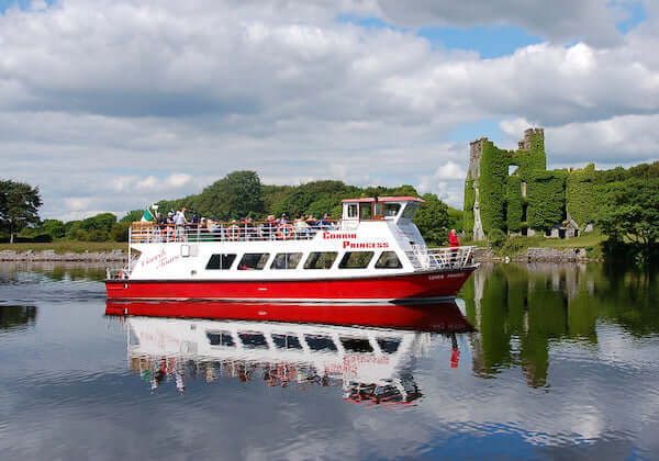 cruise boat on a river Ireland in September