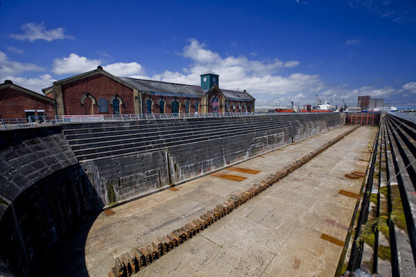 a large dry dock Titanic Distillers