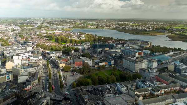 aerial view of a city affordable day trips from galway